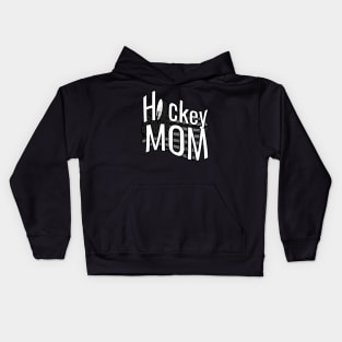 American Hockey Mom in White and Black Kids Hoodie